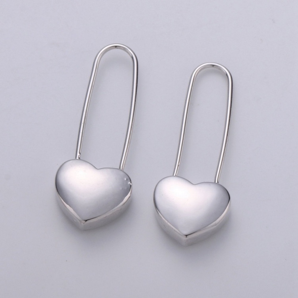 24K gold dangle heart earrings - Picture 3 of 5